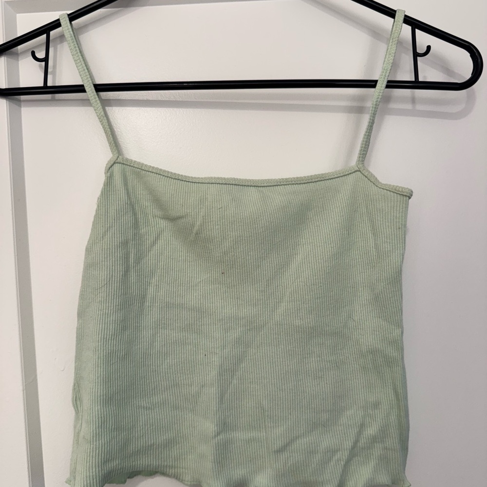 Mint Green Ribbed Camisole Top